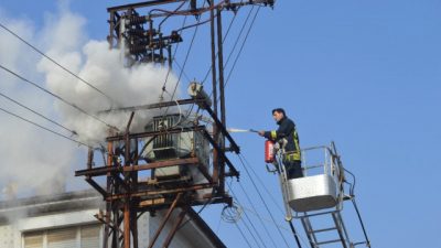 Lüleburgaz’da Elektrik Trafosu Yandı